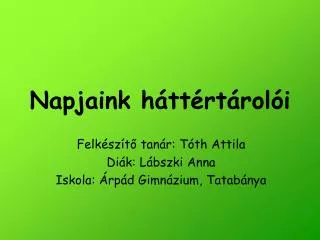 napjaink h tt rt rol i