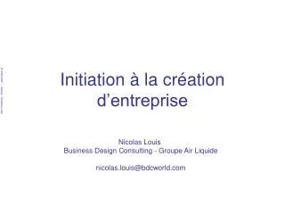 initiation la cr ation d entreprise