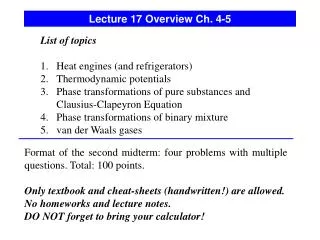 lecture 17 overview ch 4 5