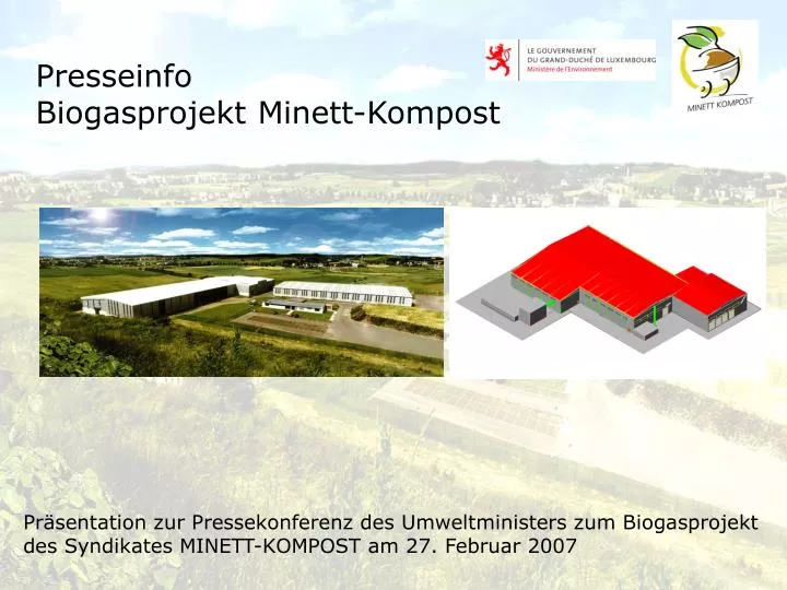 presseinfo biogasprojekt minett kompost