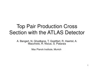 Top Pair Production Cross Section with the ATLAS Detector
