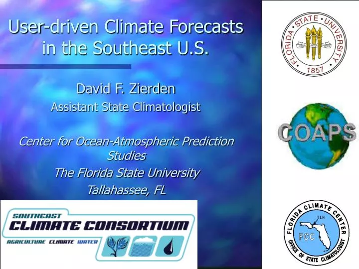 user driven climate forecasts in the southeast u s