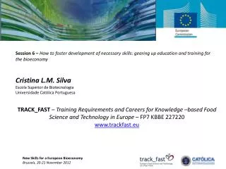 New Skills for a European Bioeconomy Brussels, 20-21 November 2012