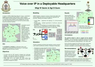 Voice over IP in a Deployable Headquarters SSgt W Quinn &amp; Sgt D Gunn