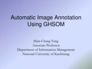 Automatic Image Annotation Using GHSOM
