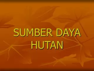 sumber daya hutan