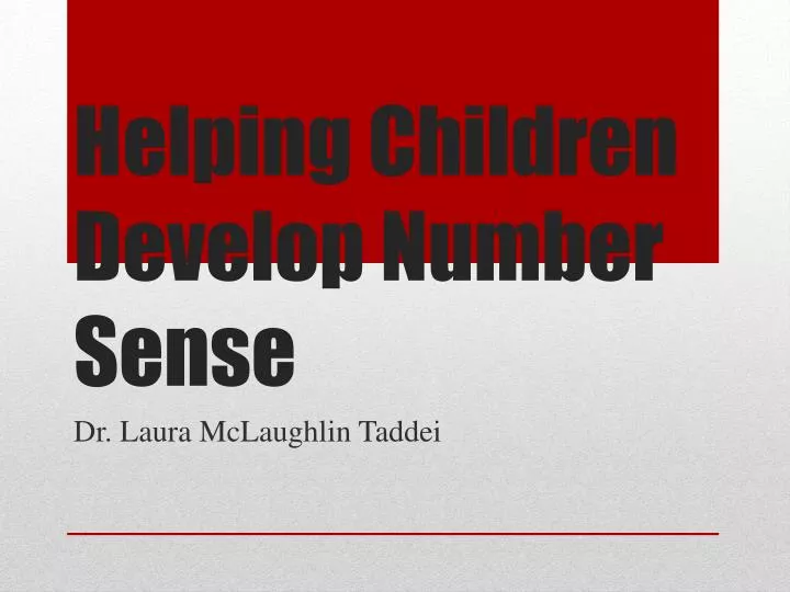 helping children develop number sense