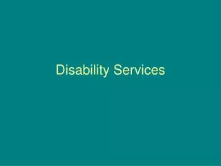 Disability Services