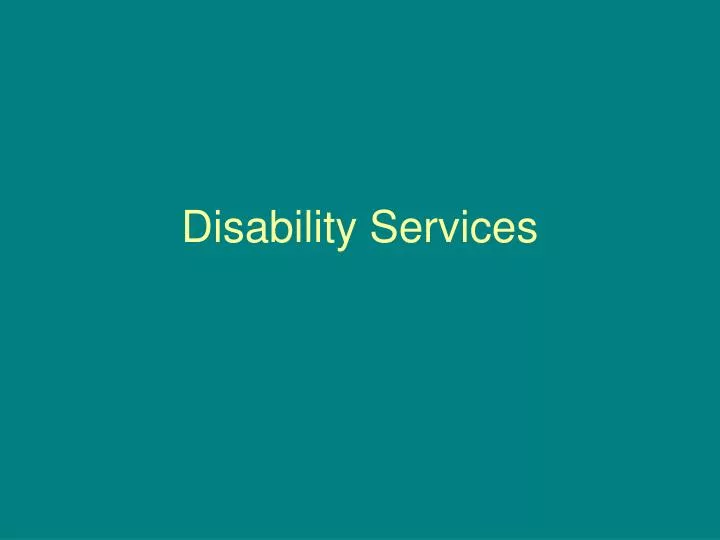 disability services