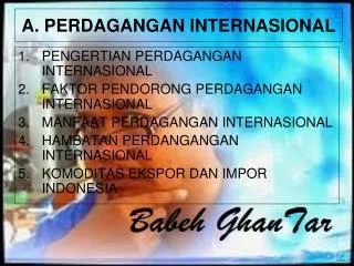 a perdagangan internasional