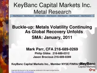 KeyBanc Capital Markets Inc. Metal Research