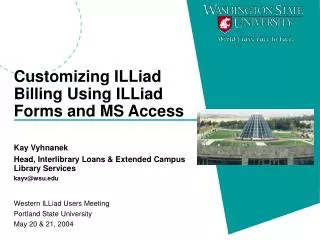 Customizing ILLiad Billing Using ILLiad Forms and MS Access