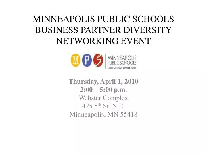 minneapolis public schools business partner diversity networking event