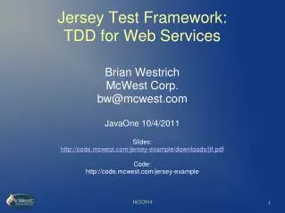 Jersey Test Framework: TDD for Web Services
