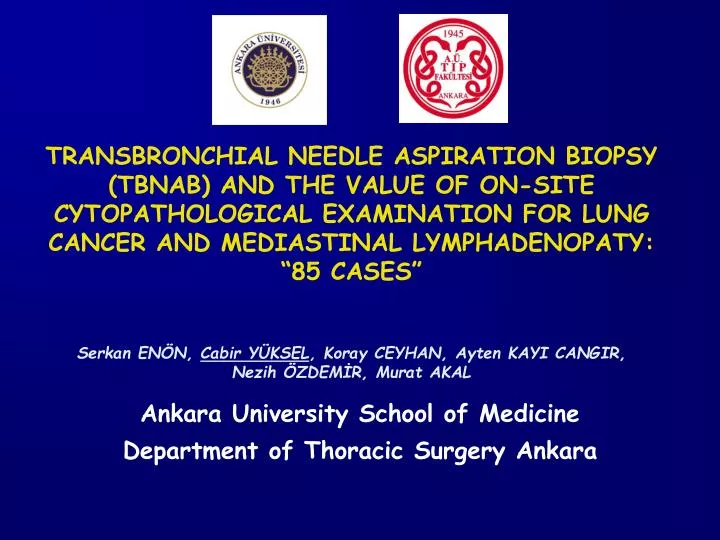 ankara university school of medicine department of thoracic surgery ankara