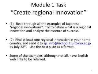 module 1 task create regional innovation