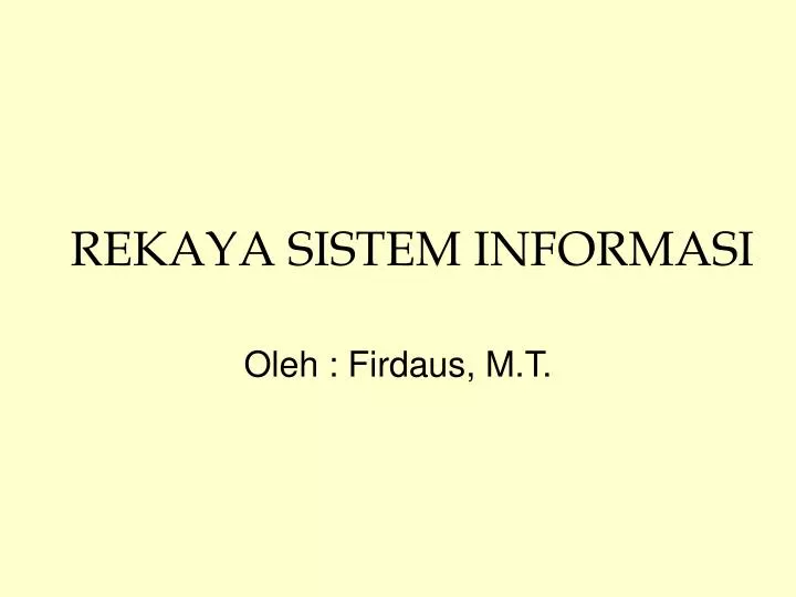 rekaya sistem informasi