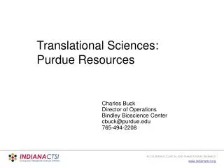 Translational Sciences: Purdue Resources