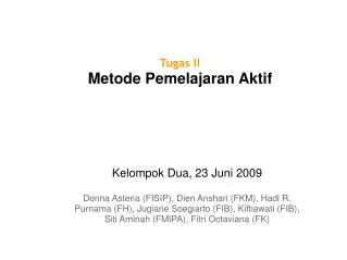 tugas ii metode pemelajaran aktif