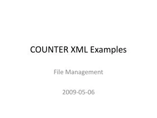 COUNTER XML Examples