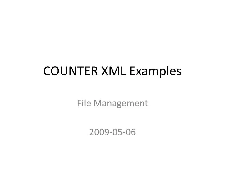 counter xml examples