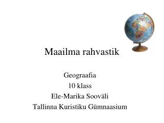 maailma rahvastik