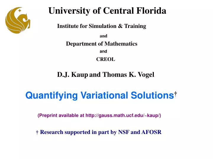 quantifying variational solutions