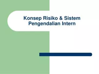 konsep risiko sistem pengendalian intern
