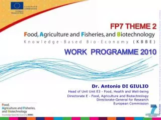 FP7 THEME 2 WORK PROGRAMME 2010