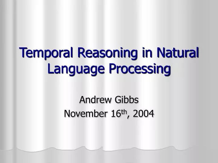temporal reasoning in natural language processing