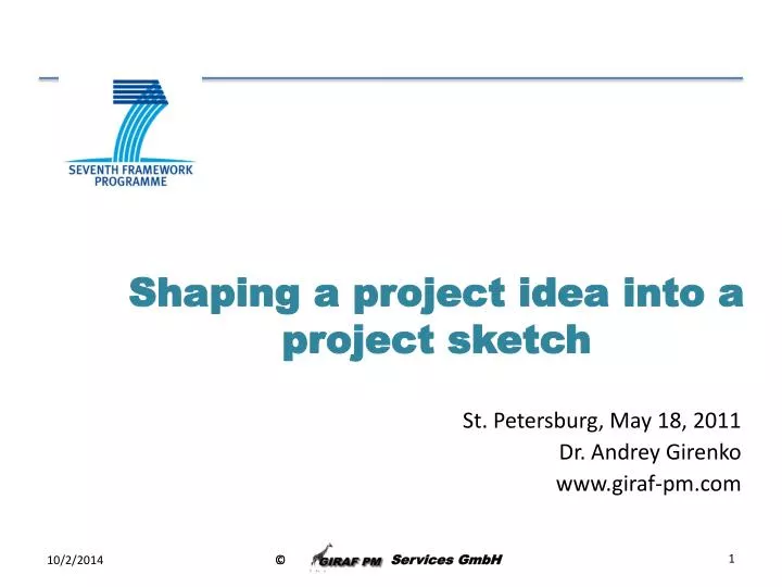 shaping a project idea into a project sketch