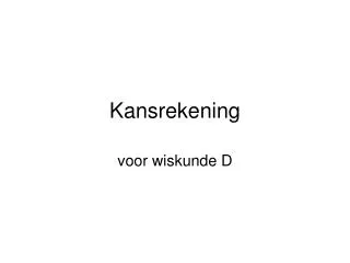 kansrekening