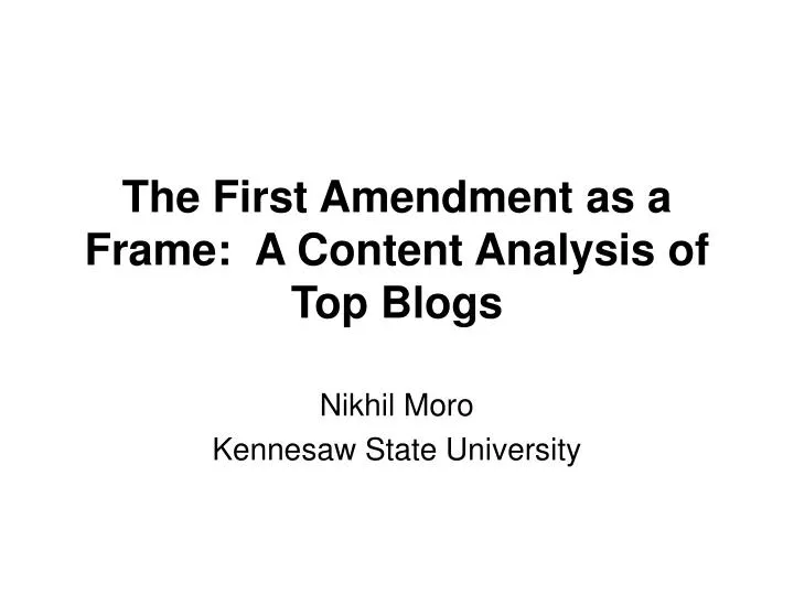 the first amendment as a frame a content analysis of top blogs