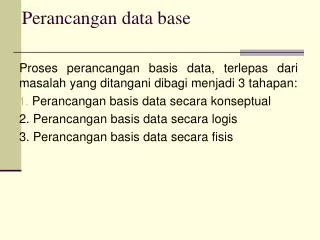 perancangan data base