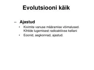 evolutsiooni k ik