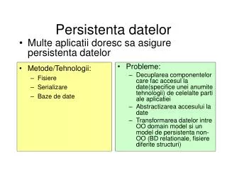 persistenta datelor