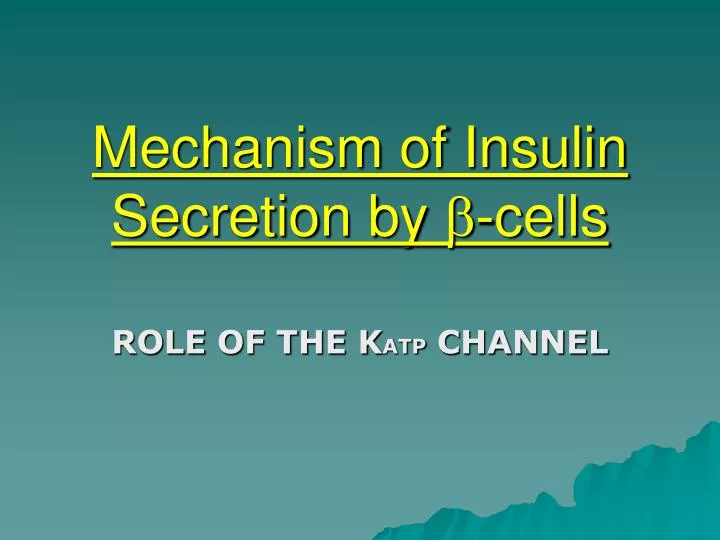 mechanism of insulin secretion by cells