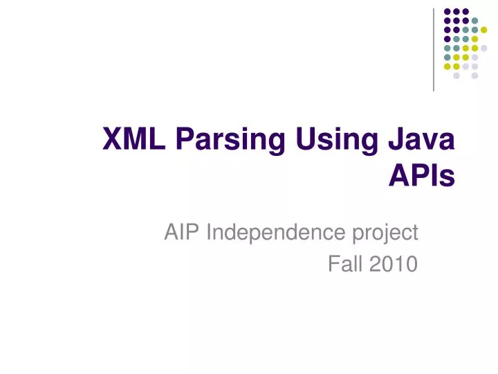 xml parsing using java apis