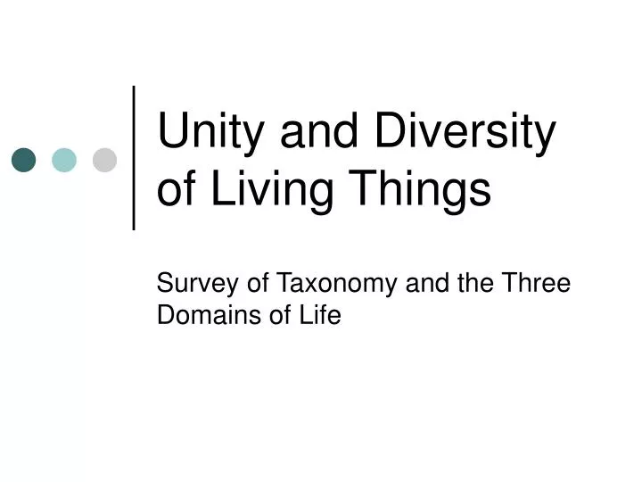 unity and diversity of living things