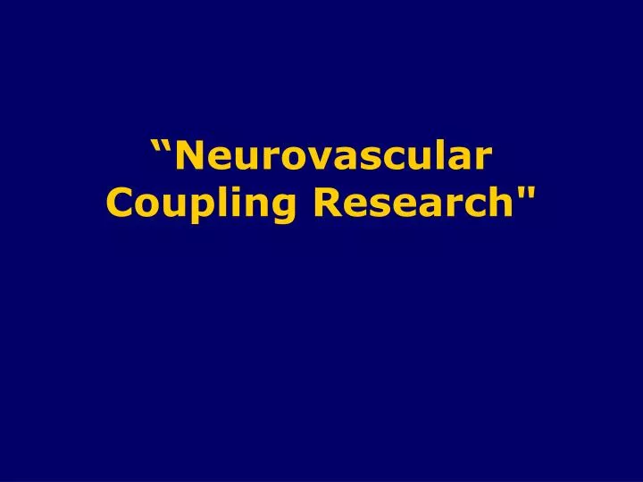 neurovascular coupling research