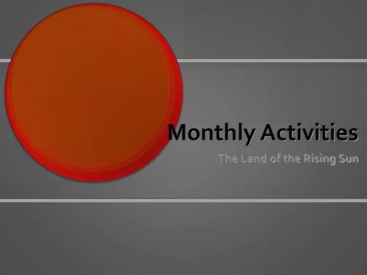 monthly activities