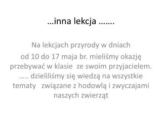inna lekcja