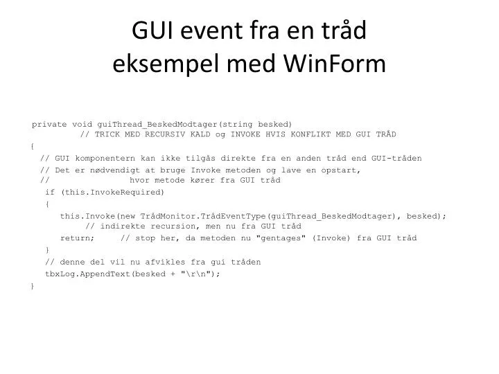 gui event fra en tr d eksempel med winform