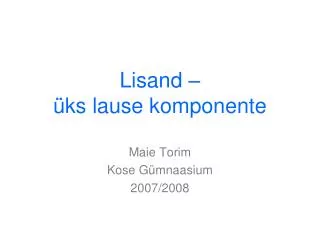 lisand ks lause komponente