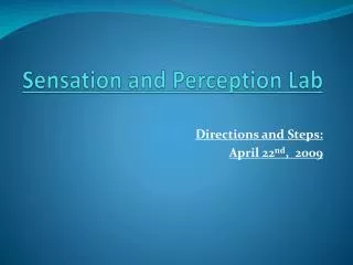 Sensation and Perception Lab