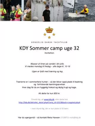 KDY Sommer camp uge 32 Invitation