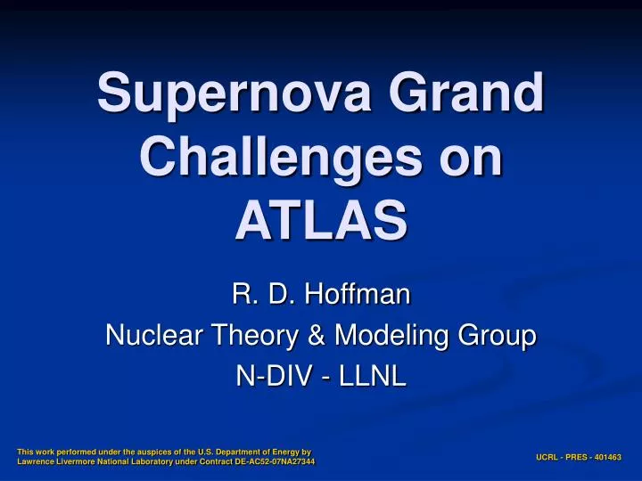 supernova grand challenges on atlas