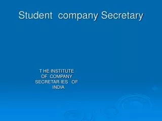 Student company Secretary