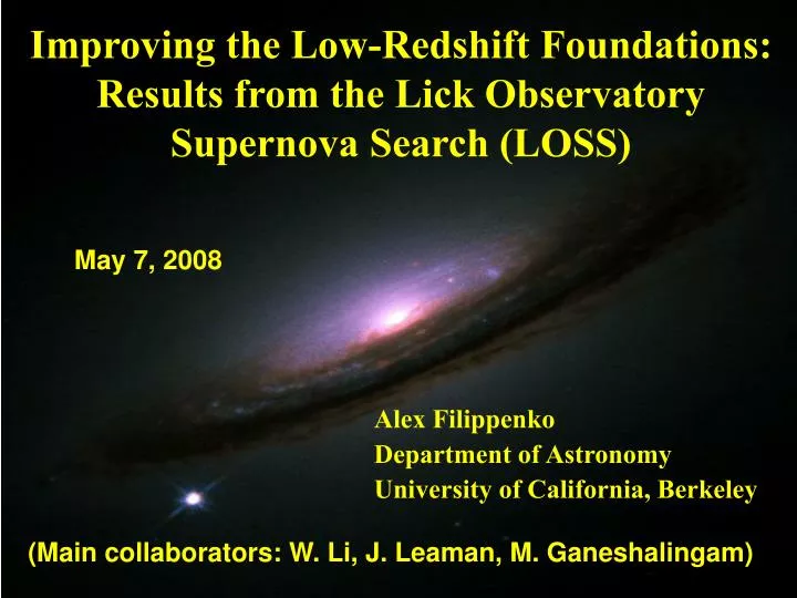 improving the low redshift foundations results from the lick observatory supernova search loss