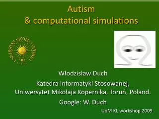 Autism &amp; computational simulations